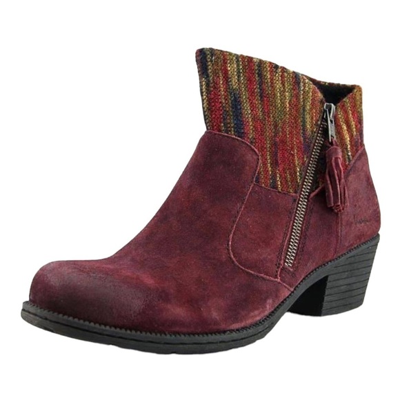 B.O.C Born Concept Burgundy Leather Charon Ankle Booties Boots Size 8.5M - Picture 1 of 16